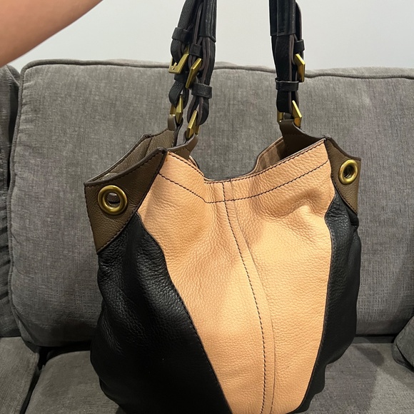 ORYANY Black/Tan Multi Leather Boho Tote Bag - Picture 6 of 12